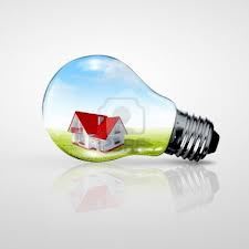 light bulb with a house inside