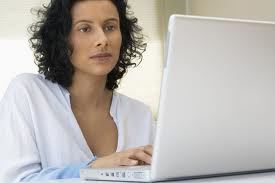 woman using a laptop